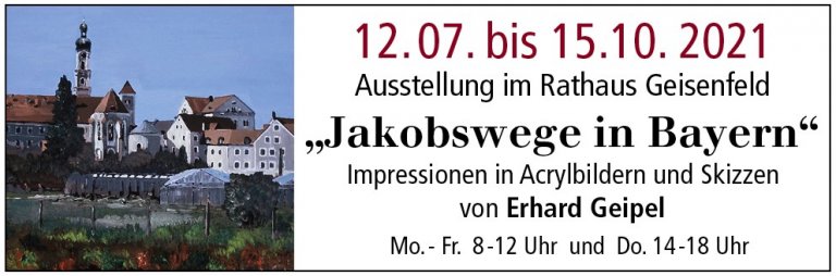 Jakobsweg in Bayern - Bildausstellung Rathaus Juli 2021 - Themenlogo